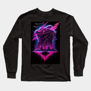 Synthwave metal abstraction Long Sleeve T-Shirt